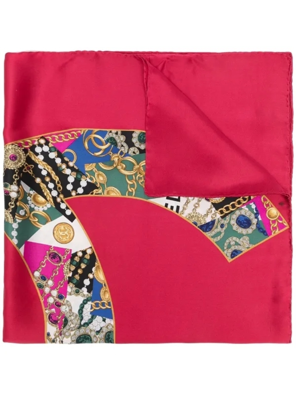 CHANEL 100% Silk Scarf Gorgeous & Luxurious with Multicolor CC Logo Authentic - Picture 5 of 15